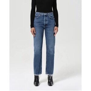AGOLDE 90's Pinch Waist High Rise Straight Jeans In Range Wash - Size 33
